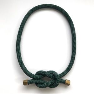 Forest green rope necklace multiple ways to wear
